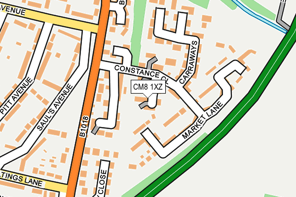 CM8 1XZ map - OS OpenMap – Local (Ordnance Survey) CM8 1XZ map - OS OpenMap – Local (Ordnance Survey)