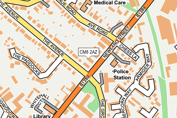 CM8 2AZ map - OS OpenMap – Local (Ordnance Survey) CM8 2AZ map - OS OpenMap – Local (Ordnance Survey)