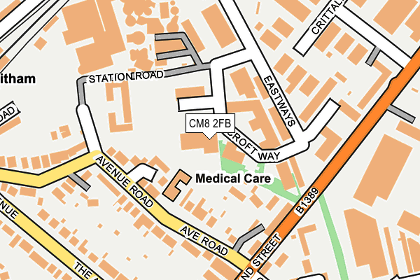 CM8 2FB map - OS OpenMap – Local (Ordnance Survey) CM8 2FB map - OS OpenMap – Local (Ordnance Survey)