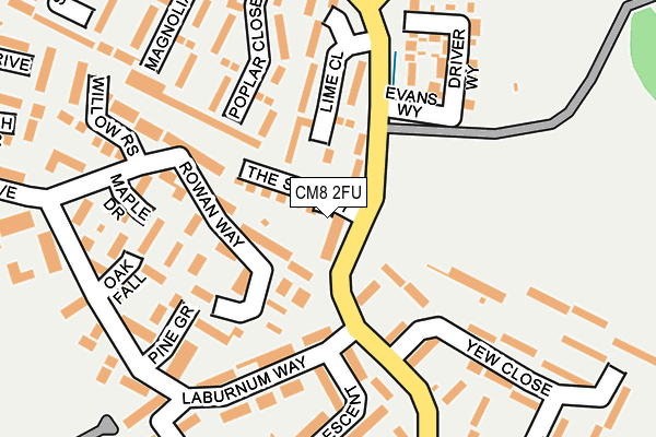 CM8 2FU map - OS OpenMap – Local (Ordnance Survey) CM8 2FU map - OS OpenMap – Local (Ordnance Survey)