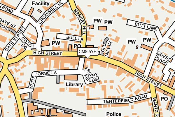 CM9 5YH map - OS OpenMap – Local (Ordnance Survey) CM9 5YH map - OS OpenMap – Local (Ordnance Survey)