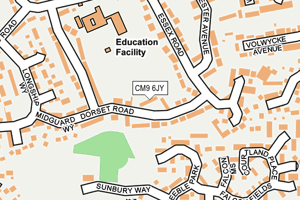 CM9 6JY map - OS OpenMap – Local (Ordnance Survey)