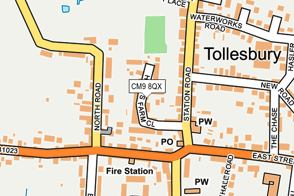 CM9 8QX map - OS OpenMap – Local (Ordnance Survey) CM9 8QX map - OS OpenMap – Local (Ordnance Survey)