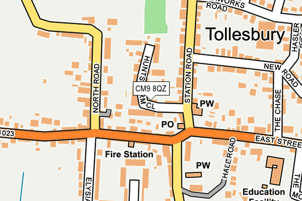 CM9 8QZ map - OS OpenMap – Local (Ordnance Survey) CM9 8QZ map - OS OpenMap – Local (Ordnance Survey)