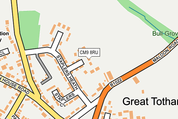 CM9 8RU map - OS OpenMap – Local (Ordnance Survey) CM9 8RU map - OS OpenMap – Local (Ordnance Survey)