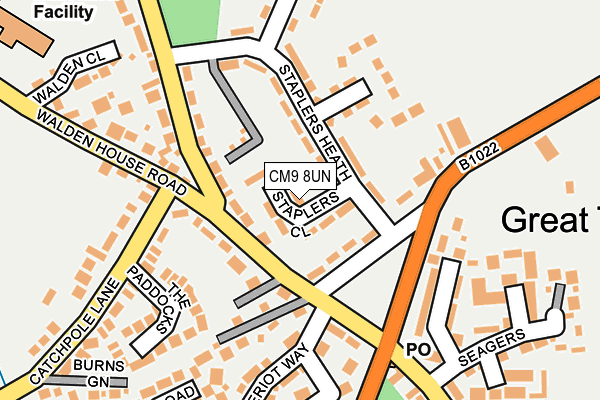 CM9 8UN map - OS OpenMap – Local (Ordnance Survey) CM9 8UN map - OS OpenMap – Local (Ordnance Survey)