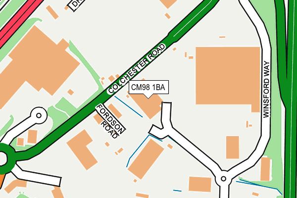 CM98 1BA map - OS OpenMap – Local (Ordnance Survey) CM98 1BA map - OS OpenMap – Local (Ordnance Survey)
