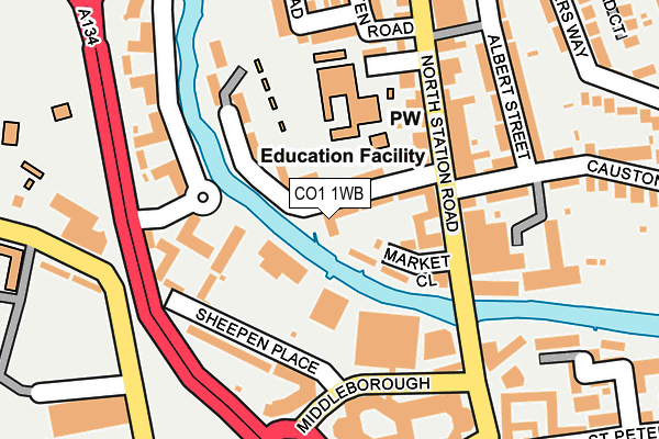 CO1 1WB map - OS OpenMap – Local (Ordnance Survey)