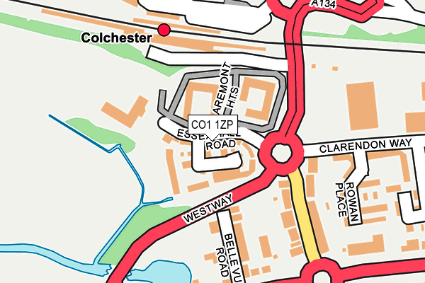 CO1 1ZP map - OS OpenMap – Local (Ordnance Survey)