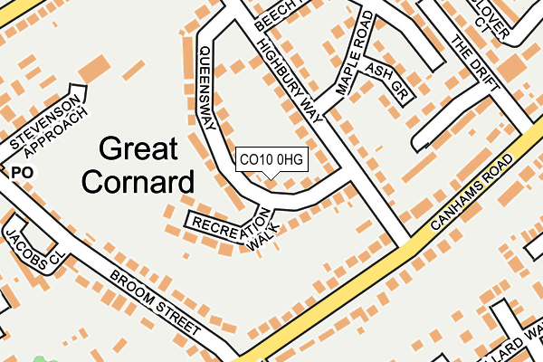 CO10 0HG map - OS OpenMap – Local (Ordnance Survey) CO10 0HG map - OS OpenMap – Local (Ordnance Survey)