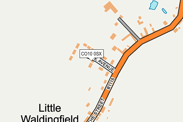 CO10 0SX map - OS OpenMap – Local (Ordnance Survey) CO10 0SX map - OS OpenMap – Local (Ordnance Survey)