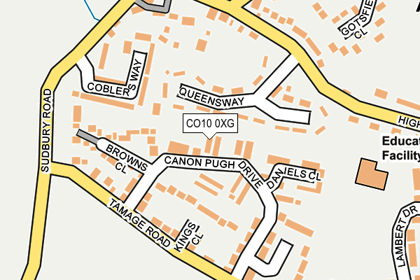 CO10 0XG map - OS OpenMap – Local (Ordnance Survey)