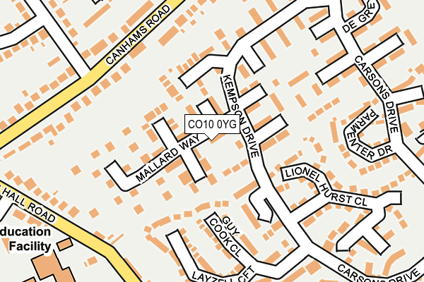 CO10 0YG map - OS OpenMap – Local (Ordnance Survey) CO10 0YG map - OS OpenMap – Local (Ordnance Survey)