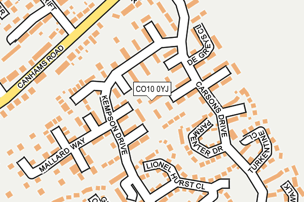 CO10 0YJ map - OS OpenMap – Local (Ordnance Survey) CO10 0YJ map - OS OpenMap – Local (Ordnance Survey)