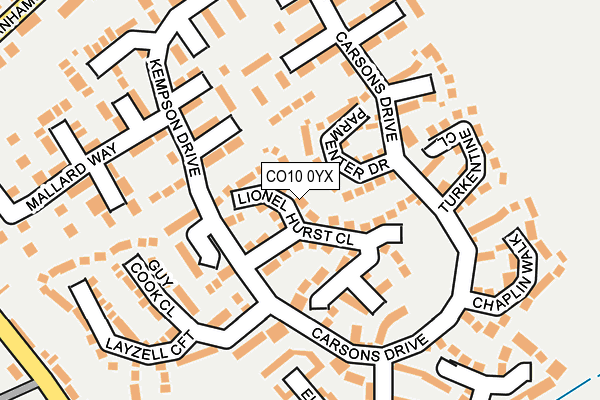 CO10 0YX map - OS OpenMap – Local (Ordnance Survey) CO10 0YX map - OS OpenMap – Local (Ordnance Survey)