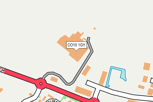 CO10 1GY map - OS OpenMap – Local (Ordnance Survey) CO10 1GY map - OS OpenMap – Local (Ordnance Survey)