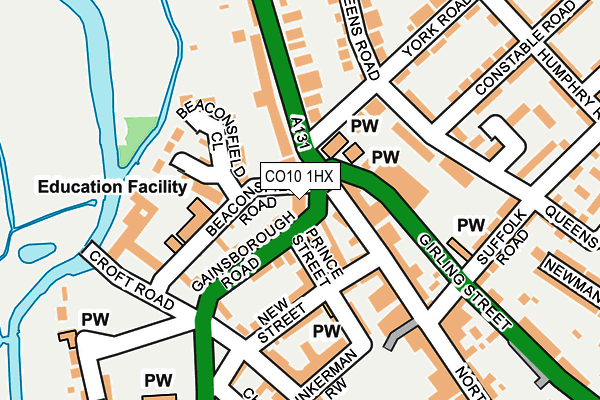 CO10 1HX map - OS OpenMap – Local (Ordnance Survey) CO10 1HX map - OS OpenMap – Local (Ordnance Survey)