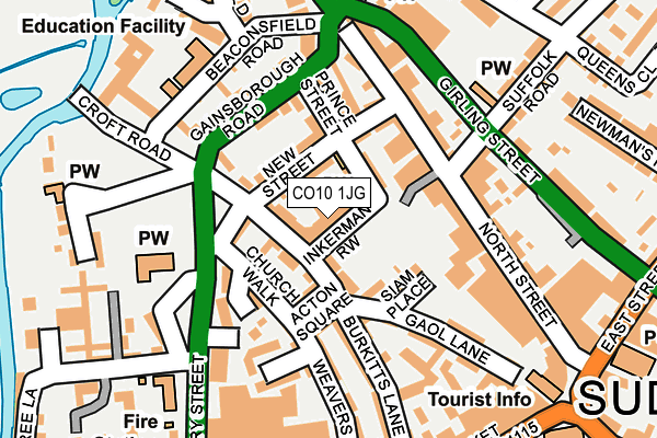 CO10 1JG map - OS OpenMap – Local (Ordnance Survey)