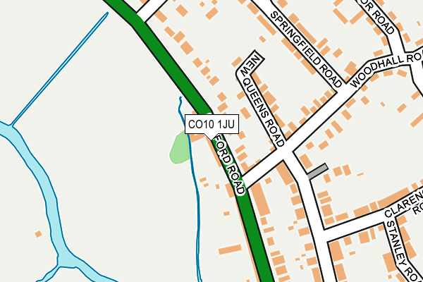 CO10 1JU map - OS OpenMap – Local (Ordnance Survey)