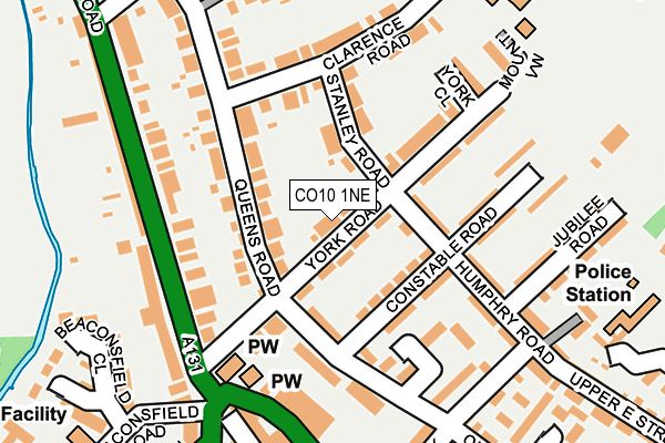 CO10 1NE map - OS OpenMap – Local (Ordnance Survey) CO10 1NE map - OS OpenMap – Local (Ordnance Survey)