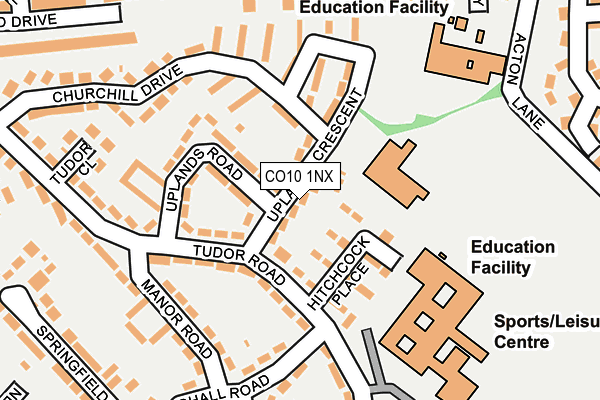 CO10 1NX map - OS OpenMap – Local (Ordnance Survey) CO10 1NX map - OS OpenMap – Local (Ordnance Survey)