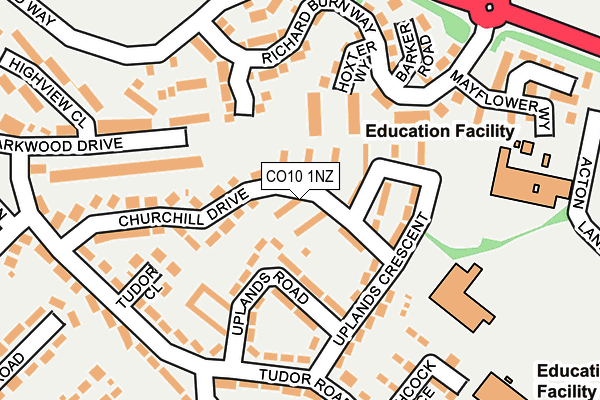 CO10 1NZ map - OS OpenMap – Local (Ordnance Survey)