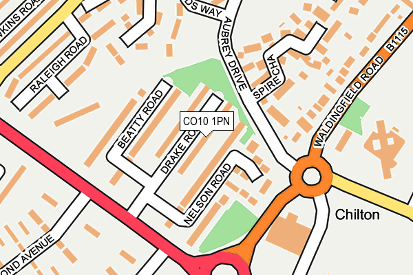 CO10 1PN map - OS OpenMap – Local (Ordnance Survey) CO10 1PN map - OS OpenMap – Local (Ordnance Survey)