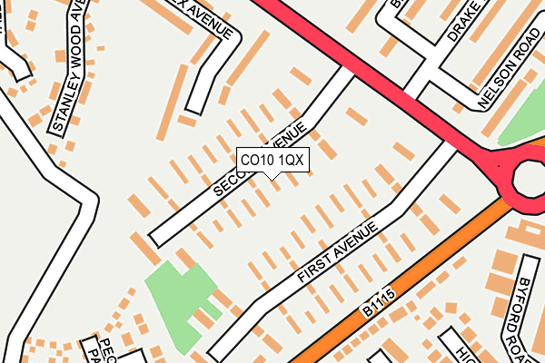 CO10 1QX map - OS OpenMap – Local (Ordnance Survey) CO10 1QX map - OS OpenMap – Local (Ordnance Survey)