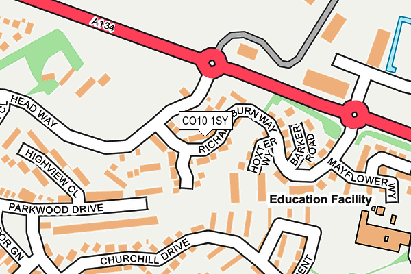CO10 1SY map - OS OpenMap – Local (Ordnance Survey) CO10 1SY map - OS OpenMap – Local (Ordnance Survey)
