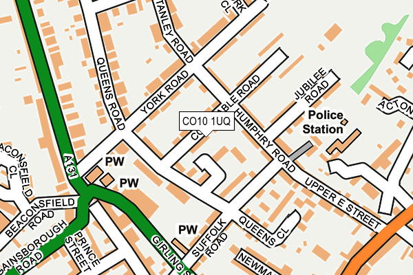 CO10 1UQ map - OS OpenMap – Local (Ordnance Survey) CO10 1UQ map - OS OpenMap – Local (Ordnance Survey)
