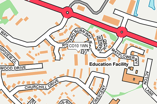 CO10 1WN map - OS OpenMap – Local (Ordnance Survey) CO10 1WN map - OS OpenMap – Local (Ordnance Survey)