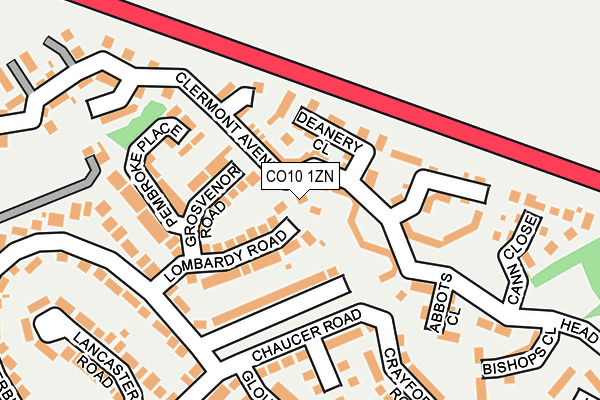 CO10 1ZN map - OS OpenMap – Local (Ordnance Survey)