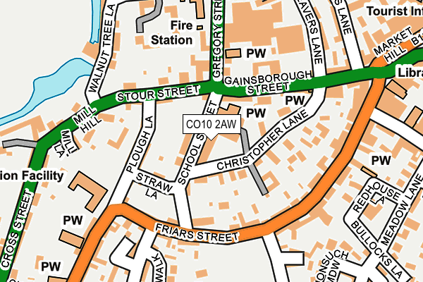 CO10 2AW map - OS OpenMap – Local (Ordnance Survey)