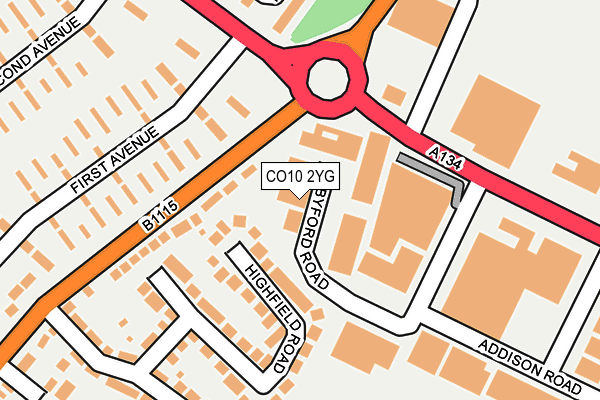 CO10 2YG map - OS OpenMap – Local (Ordnance Survey) CO10 2YG map - OS OpenMap – Local (Ordnance Survey)