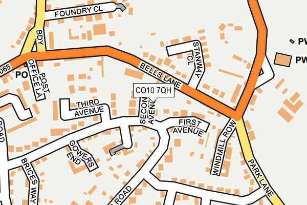 CO10 7QH map - OS OpenMap – Local (Ordnance Survey)
