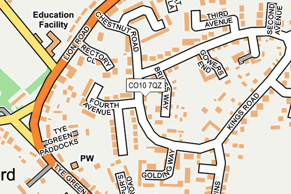 CO10 7QZ map - OS OpenMap – Local (Ordnance Survey)