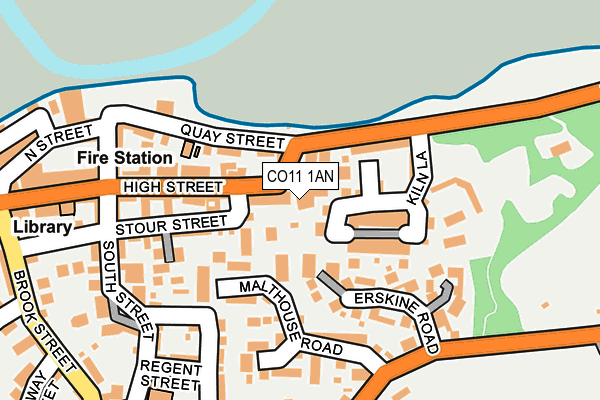 CO11 1AN map - OS OpenMap – Local (Ordnance Survey) CO11 1AN map - OS OpenMap – Local (Ordnance Survey)