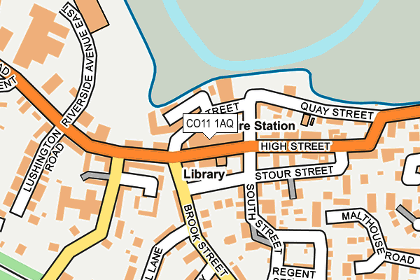 CO11 1AQ map - OS OpenMap – Local (Ordnance Survey) CO11 1AQ map - OS OpenMap – Local (Ordnance Survey)