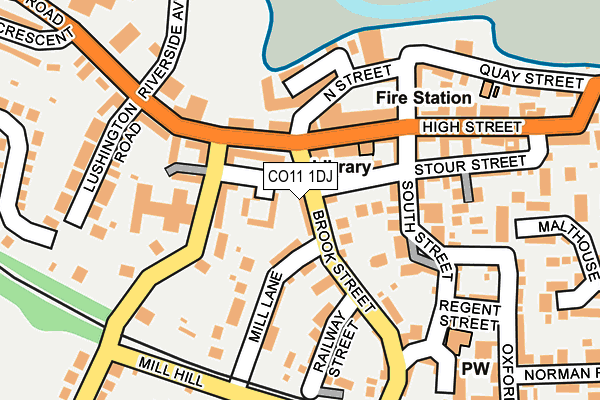 CO11 1DJ map - OS OpenMap – Local (Ordnance Survey)