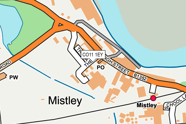 CO11 1EY map - OS OpenMap – Local (Ordnance Survey) CO11 1EY map - OS OpenMap – Local (Ordnance Survey)