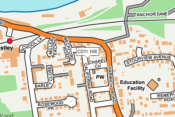 CO11 1HX map - OS OpenMap – Local (Ordnance Survey)