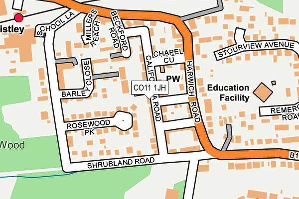 CO11 1JH map - OS OpenMap – Local (Ordnance Survey) CO11 1JH map - OS OpenMap – Local (Ordnance Survey)
