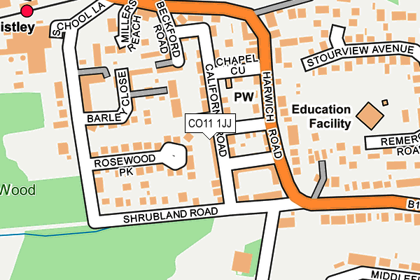 CO11 1JJ map - OS OpenMap – Local (Ordnance Survey) CO11 1JJ map - OS OpenMap – Local (Ordnance Survey)
