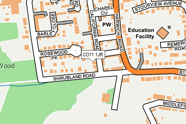 CO11 1JR map - OS OpenMap – Local (Ordnance Survey) CO11 1JR map - OS OpenMap – Local (Ordnance Survey)