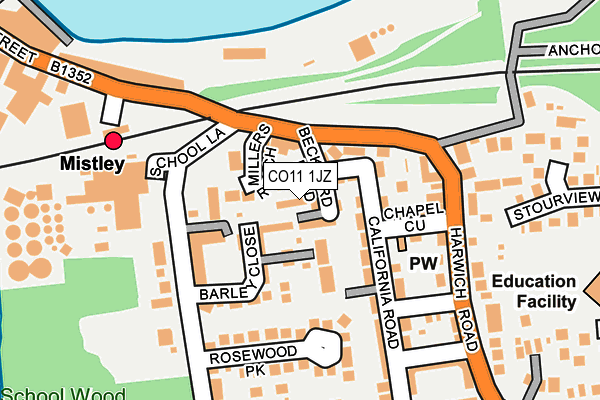 CO11 1JZ map - OS OpenMap – Local (Ordnance Survey) CO11 1JZ map - OS OpenMap – Local (Ordnance Survey)