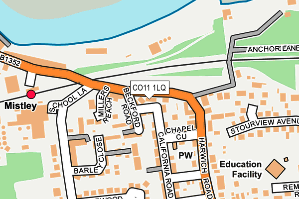 CO11 1LQ map - OS OpenMap – Local (Ordnance Survey)