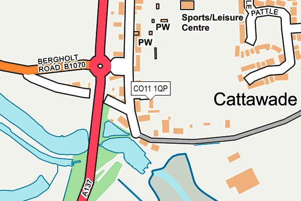 CO11 1QP map - OS OpenMap – Local (Ordnance Survey)