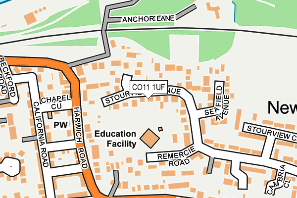 CO11 1UF map - OS OpenMap – Local (Ordnance Survey)