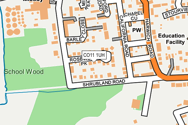 CO11 1UH map - OS OpenMap – Local (Ordnance Survey)