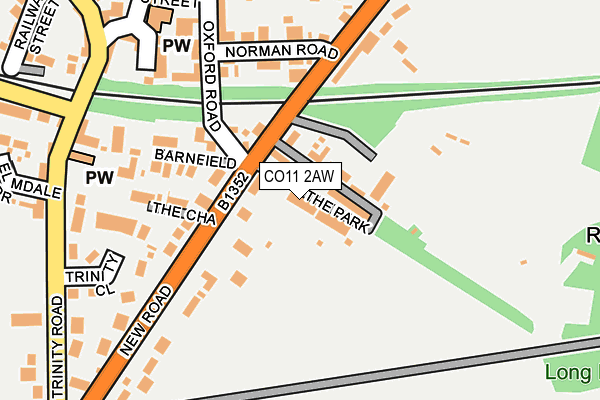 CO11 2AW map - OS OpenMap – Local (Ordnance Survey) CO11 2AW map - OS OpenMap – Local (Ordnance Survey)